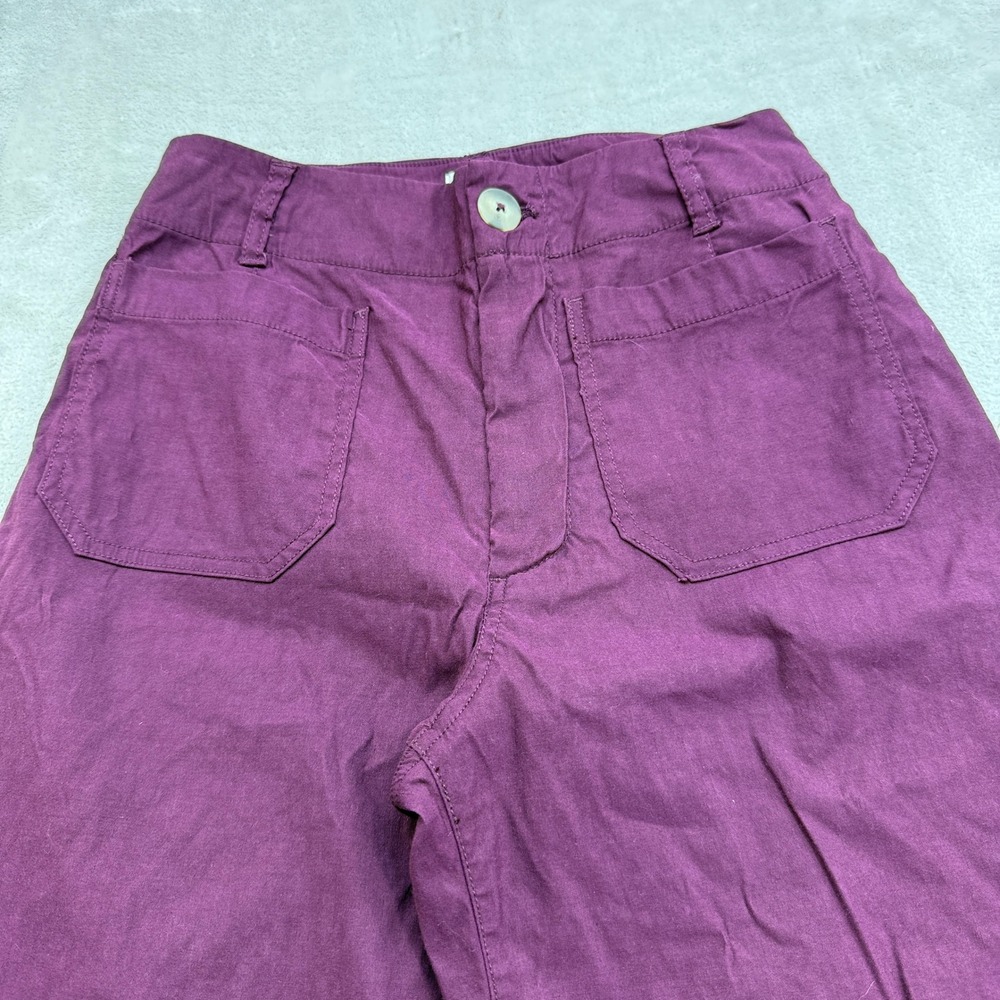 Maeve Wide Leg Pants in Deep Plum - Picture 2 of 12